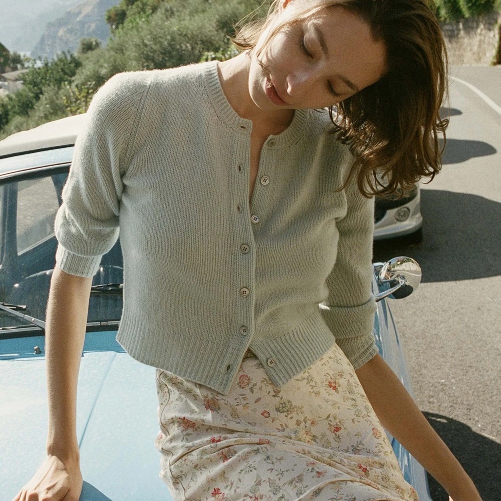 Doen Danae cashmere cardigan in Tidepool S